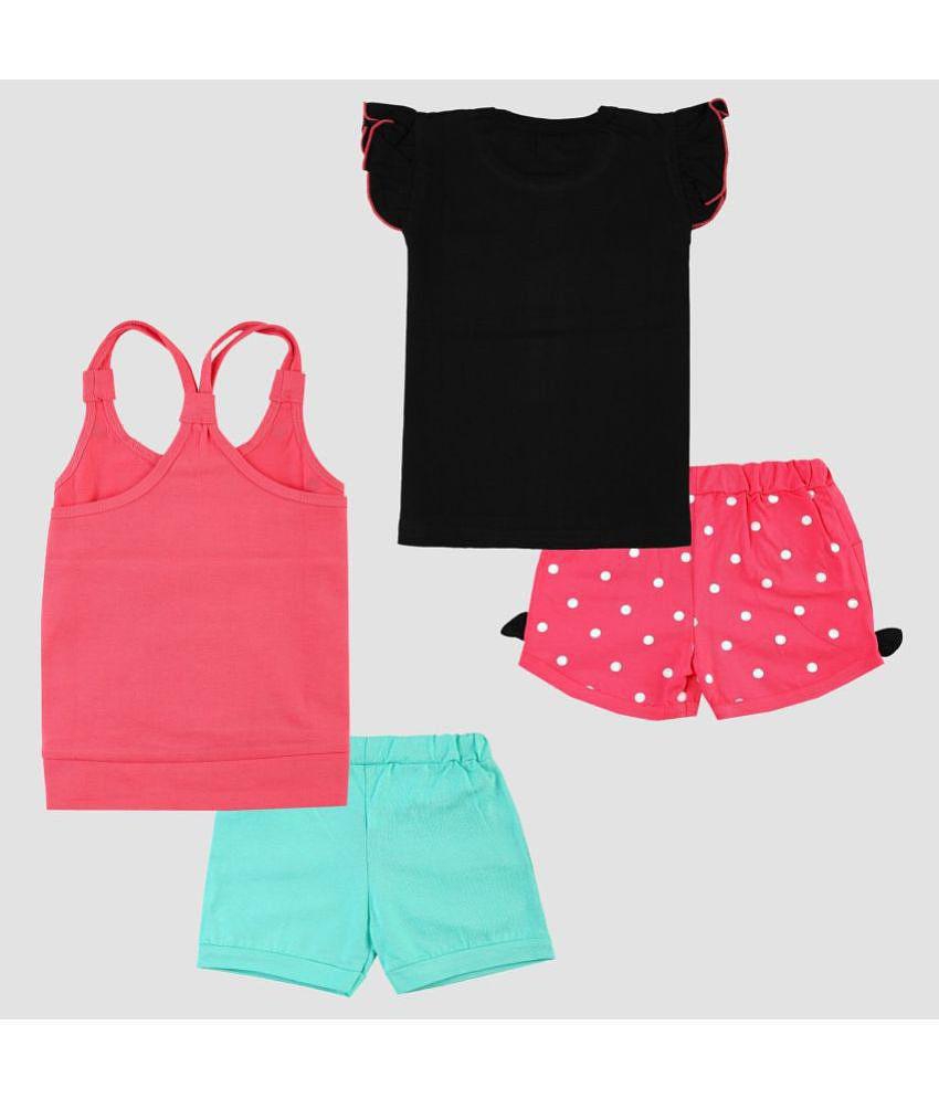 Premium Men CATCUB - Multicolor Cotton Girls Top With Shorts ( Pack of 2 ) - None 2025 at ShopCi