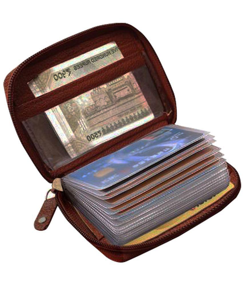 Chic Men Style 98 Brown Leather ATM 14 Slot Card Holder For Men & Women - Brown 2025 at ShopCirc