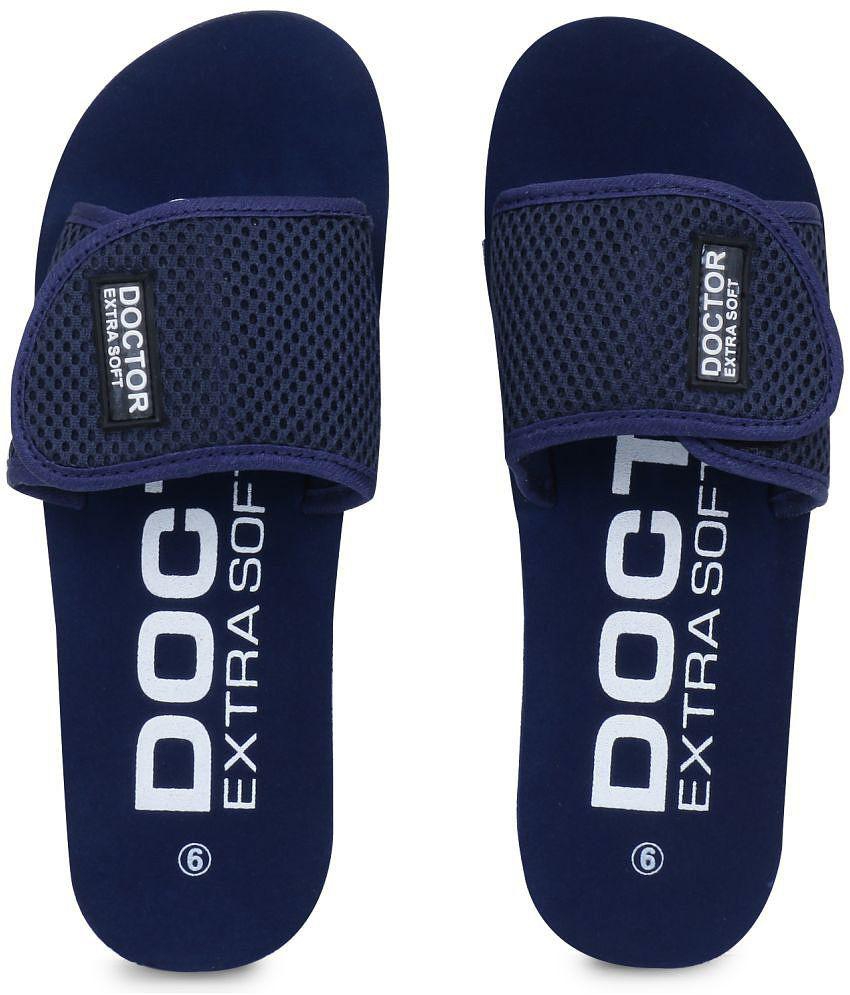 DOCTOR EXTRA SOFT - Navy Blue Women''s Slide Flip Flop - None