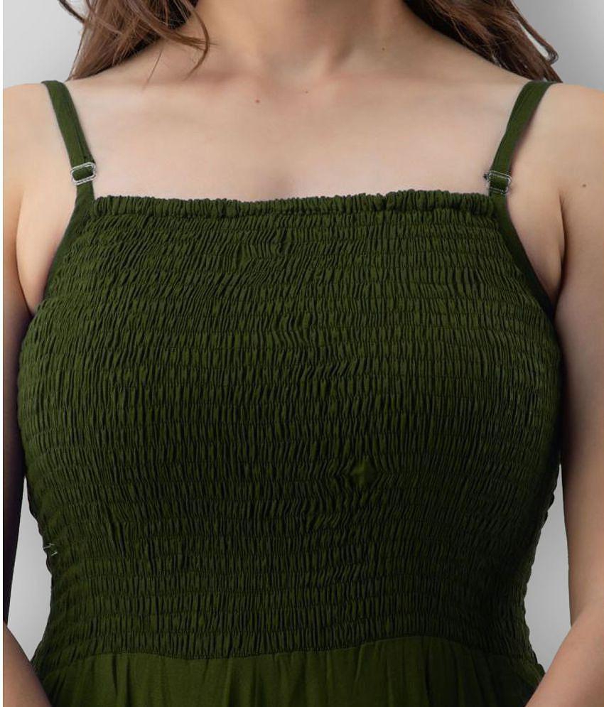 Modern Men Frionkandy - Green Rayon Women's Gown ( Pack of 1 ) - None 2025 at ShopCircuit | ONDC