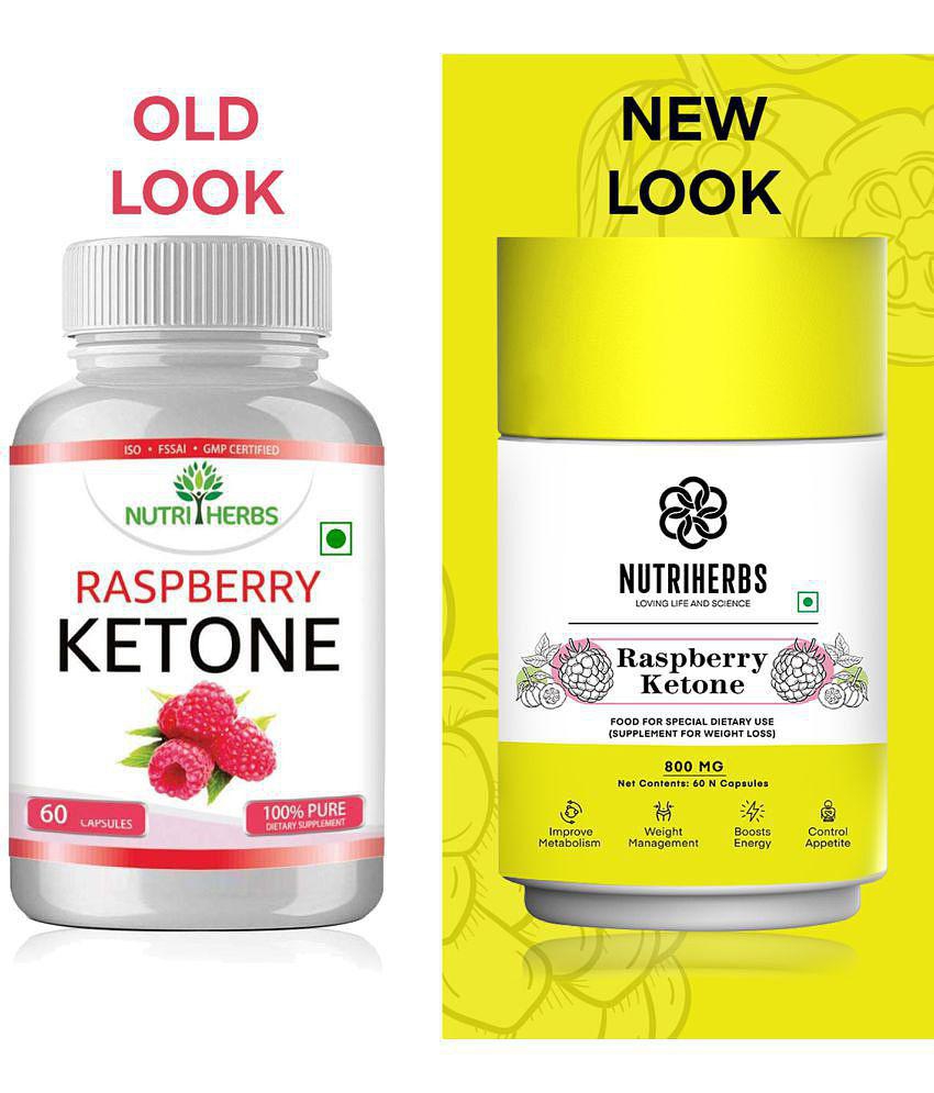 Nutriherbs Raspberry Ketones Garcinia Cambogia (60 Capsule) 800 mg Fat Burner Capsule Pack of 1