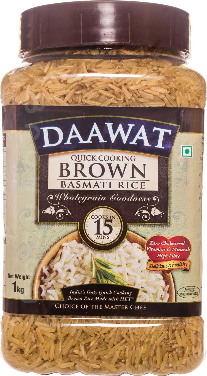 Daawat Basmati Rice - Brown, 1kg Jar