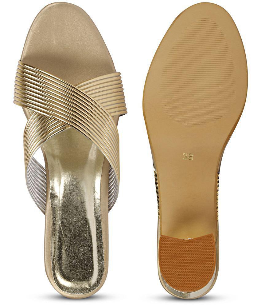 Ishransh - Gold Women's Slip On Heels - None