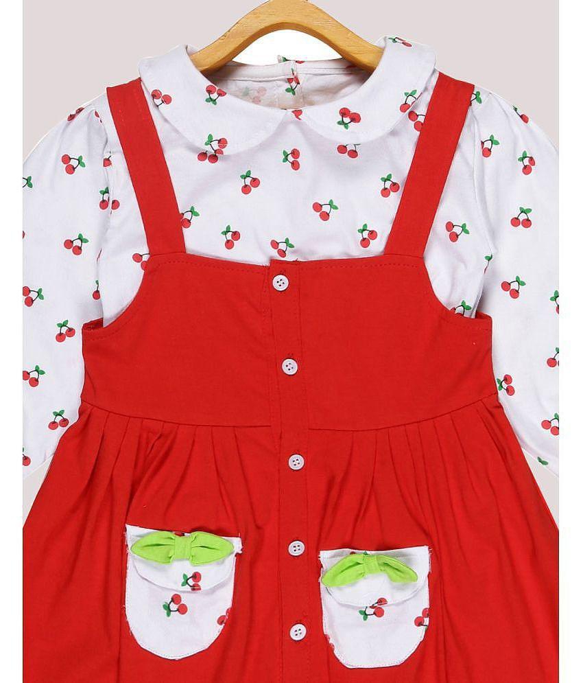 Exclusive Women Babeezworld - Red Cotton Girls Dungarees ( Pack of 1 ) - None 2025 at ShopCircui