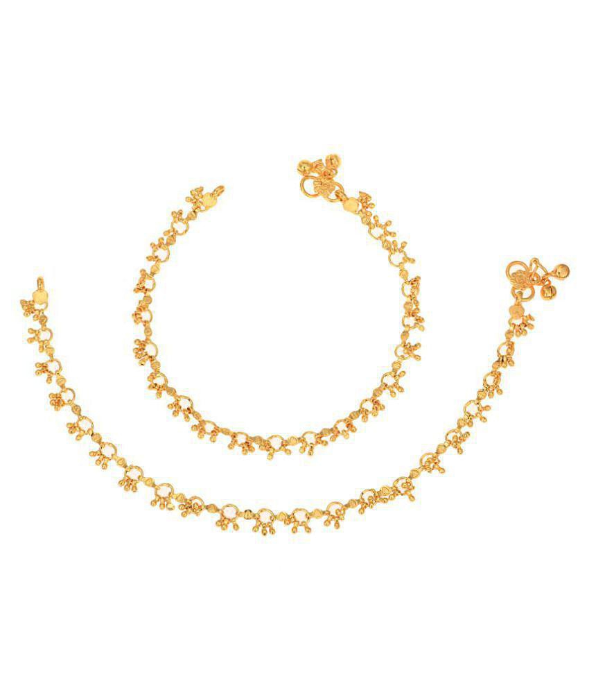 Affordable Men AanyaCentric - Gold Anklets ( Pack of 2 ) - Golden 2025 at ShopCircuit | ONDC