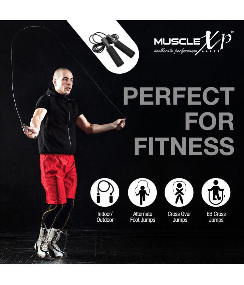 MuscleXP Skipping Rope (Jumping Rope) for Men, Women & Children, Tangle Free Jumping Rope for Kids (Red / Black) - ONESIZE