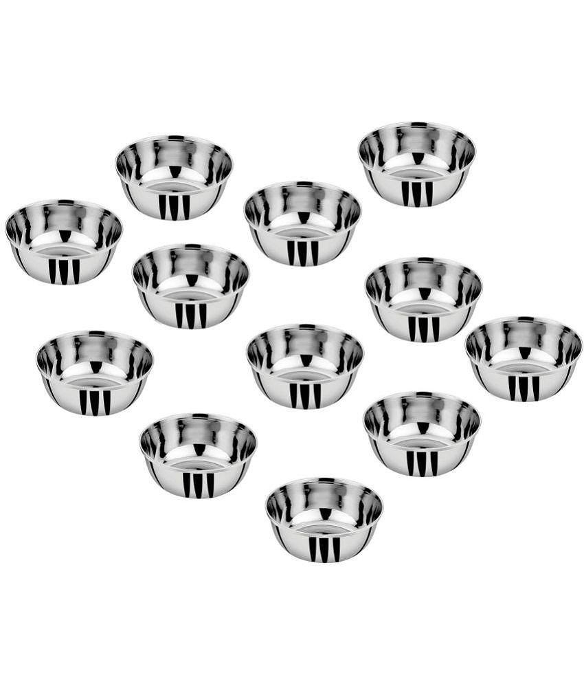 A & H ENTERPRISES - Sabzi Bowl /Katori Heavy Guage Stainless Steel Cereal Bowl 200 mL ( Set of 12 ) - Steel