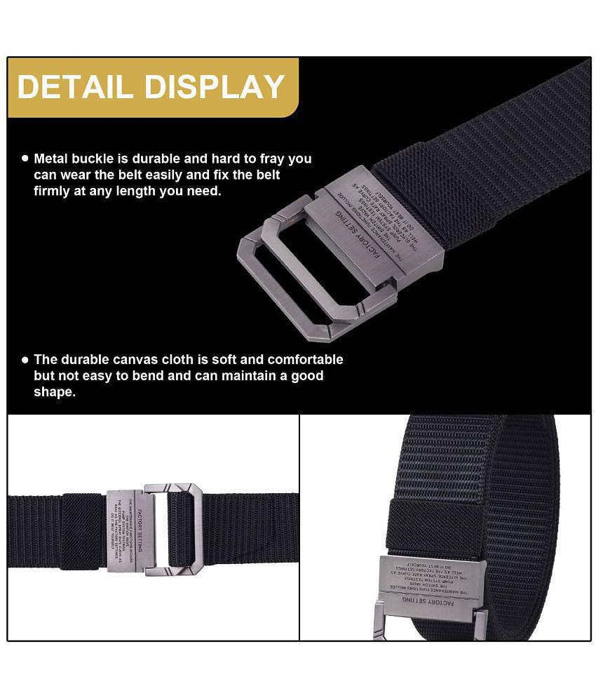 Chic Men Zacharias - Black Canvas Men's Casual Belt ( Pack of 1 ) - None 2025 at ShopCircuit | O