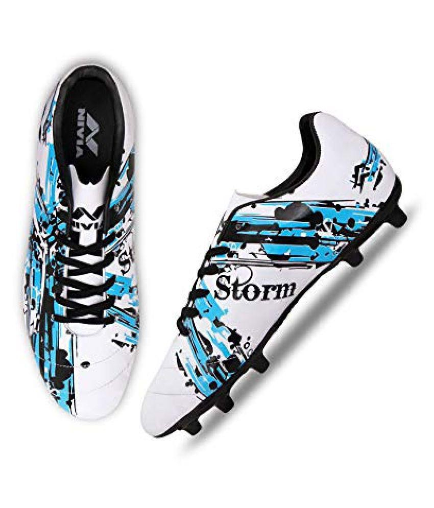 Chic Men Nivia Storm Football Shoe Studds Unisex White - 8 UK 2025 at ShopCircuit | ONDC