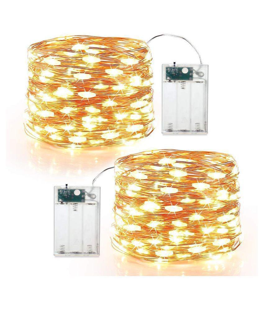 MIRADH Yellow 3Mtr 30 Led- 2 Mode Still & Blink String Lights - Pack of 2 - Yellow