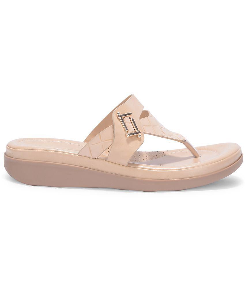 Stylish Men Liberty Beige Womens Leather Slipper - None 2025 at ShopCircuit | ONDC