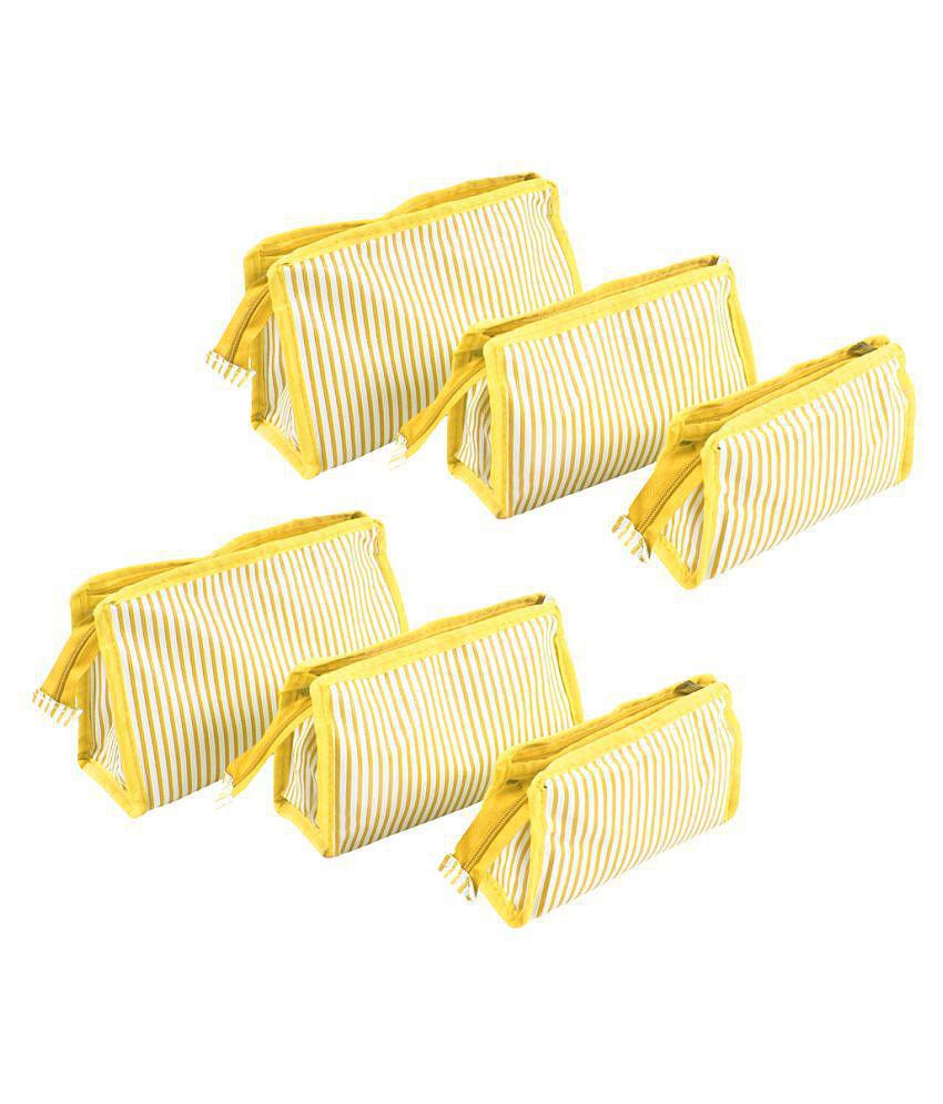 Trendy Men PrettyKrafts Yellow Vanity Kit and pouches - 6 Pcs - Yellow 2025 at ShopCircuit | OND