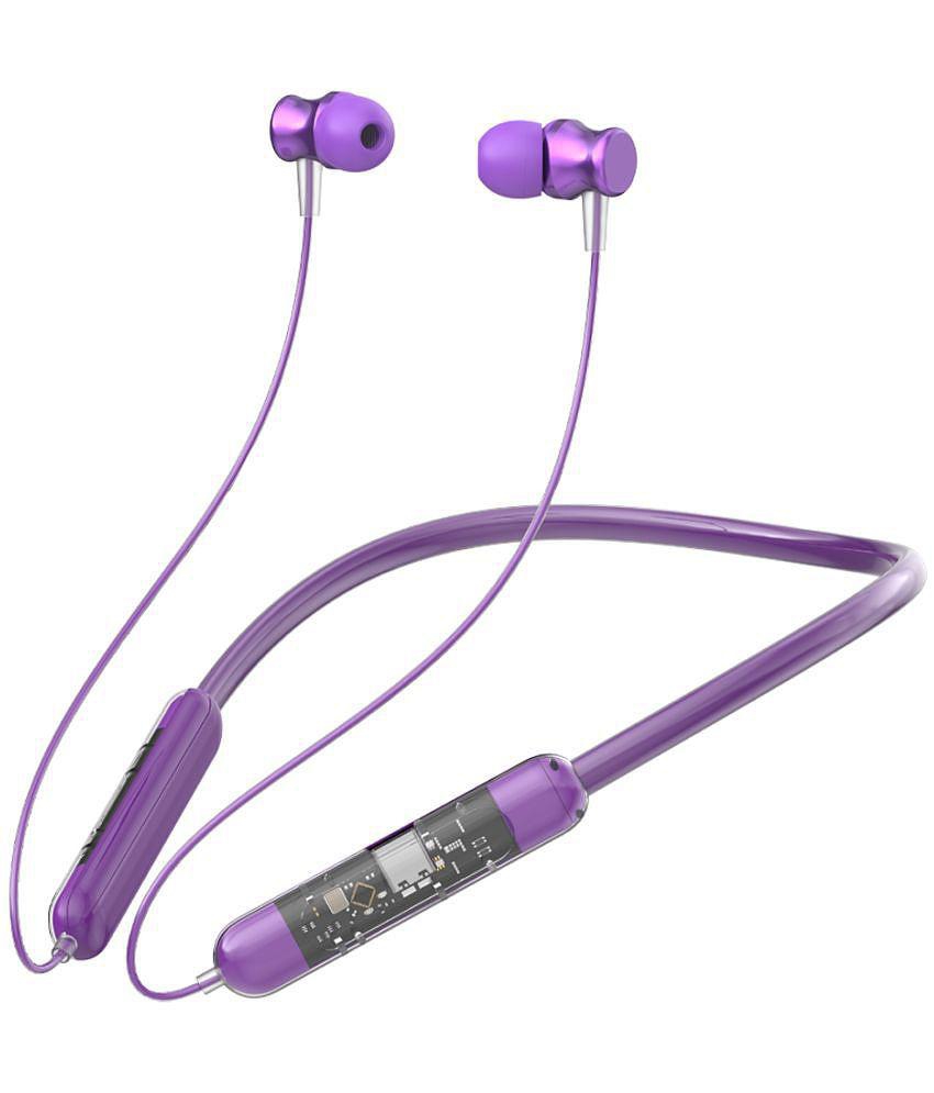 Tecsox In-the-ear Bluetooth Headset with Upto 30h Talktime Deep Bass - Purple - Purple