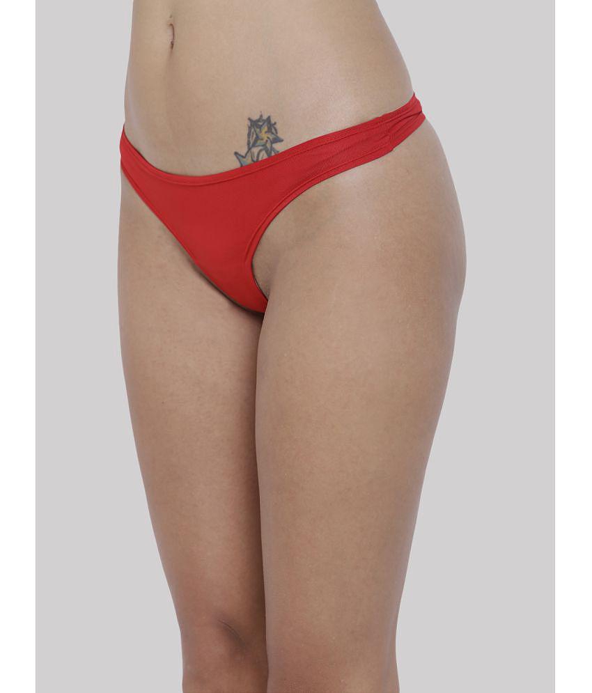 Sophisticated Men BASIICS By La Intimo - Red BCPSS01 Polyester Solid Womens Bikini ( Pack of 1 )