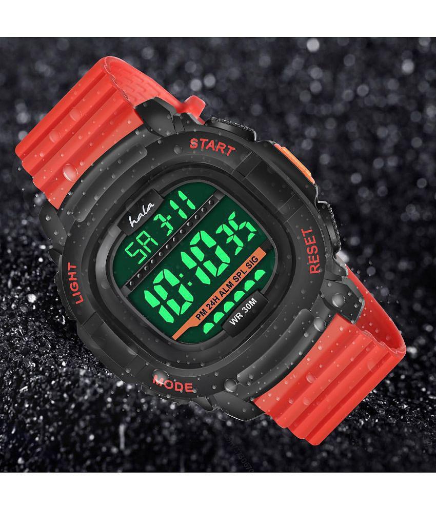 Hala - Red Silicon Digital Men's Watch