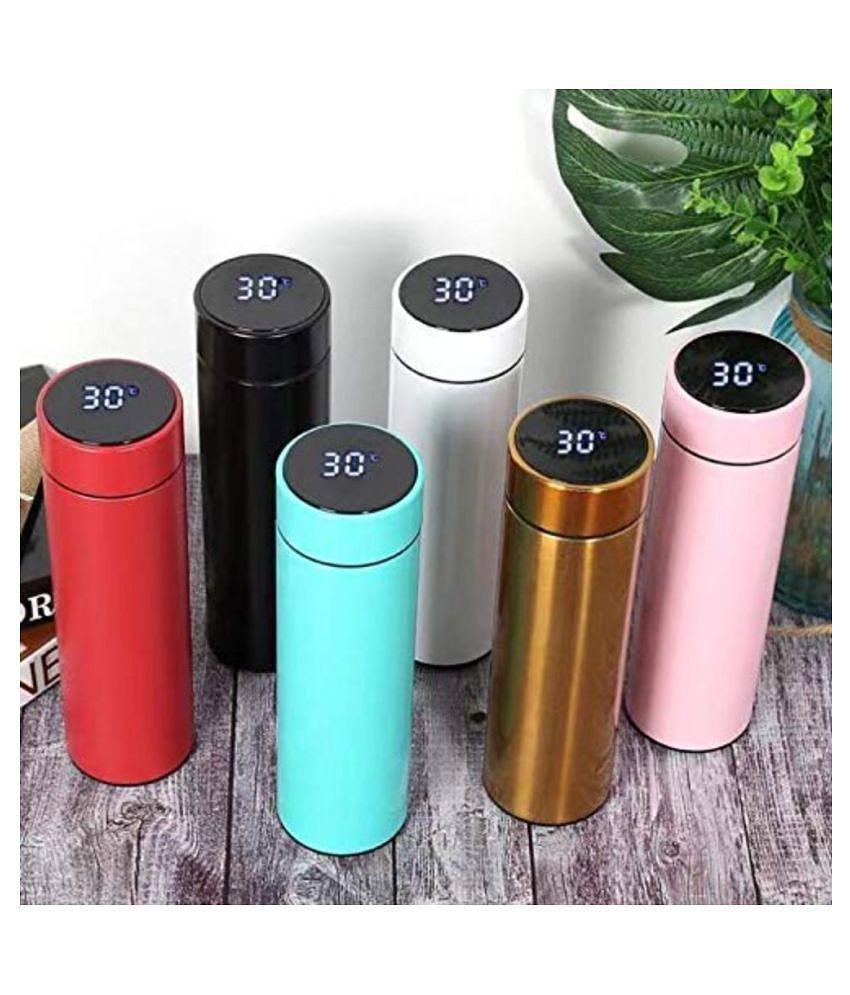 Rudrax Thermos Vacuum Flask LED Temperature Display Multicolour 500 mL Water Bottle set of 1 - Multicolour