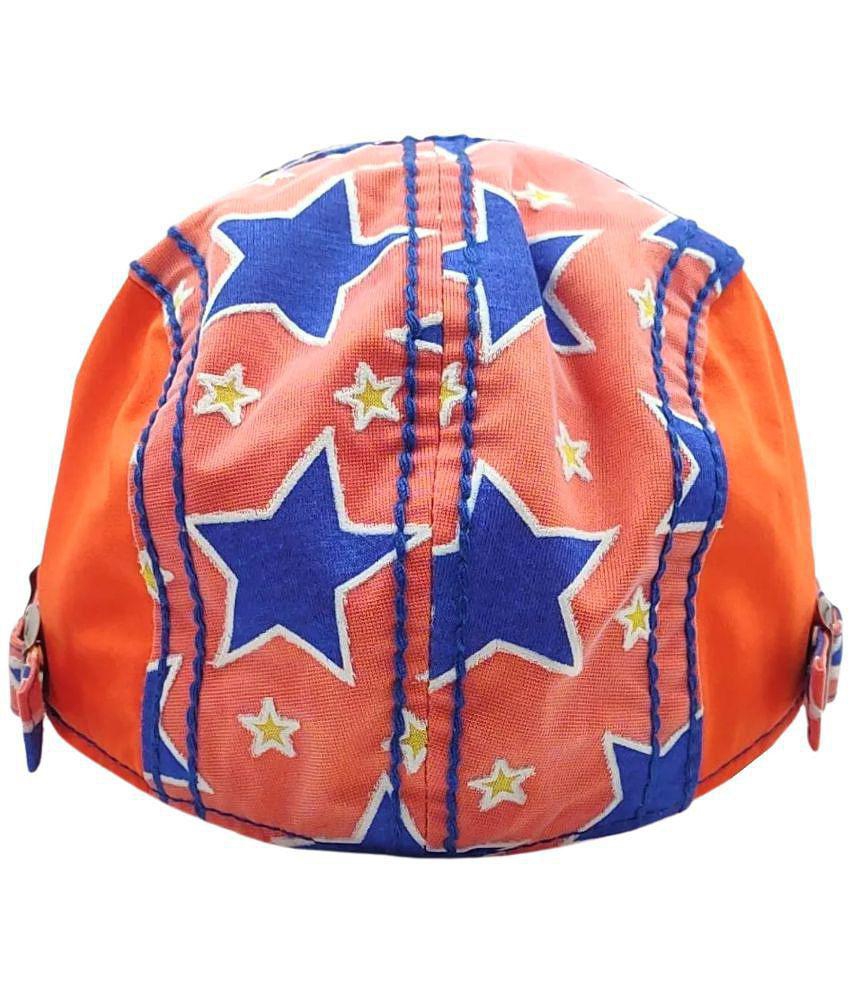 Premium Men Zacharias Unisex Kids Cotton Beret Golf Cap jk-10 (Orange_2-6 Years) (Pack of 1) - N
