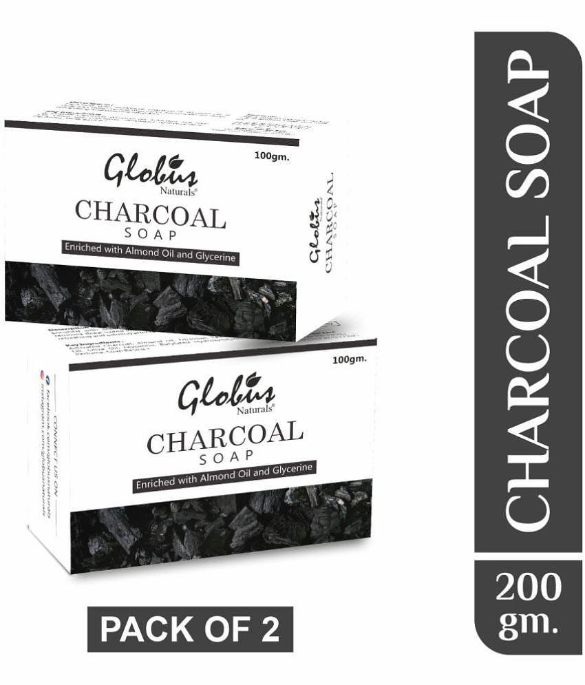 Globus Naturals Charcoal Soap Enriched with Almond oil and Glycerine Bathing Bar 100 g