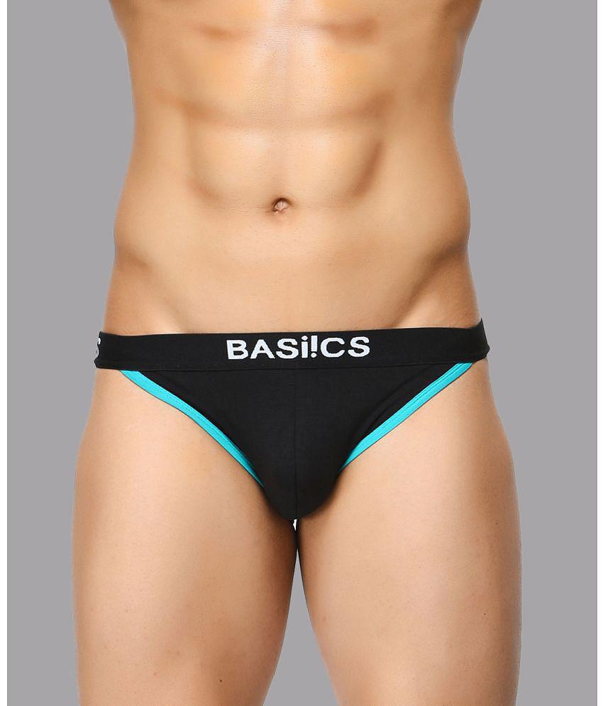 BASIICS By La Intimo - Black BCSBR02 Spandex Men's Briefs ( Pack of 1 ) - S, Black