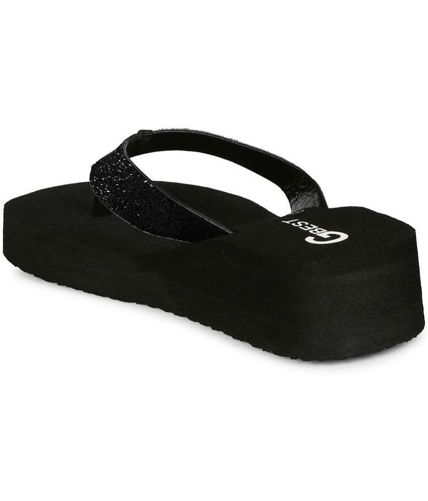 GBest - Black Women's Thong Flip Flop - None