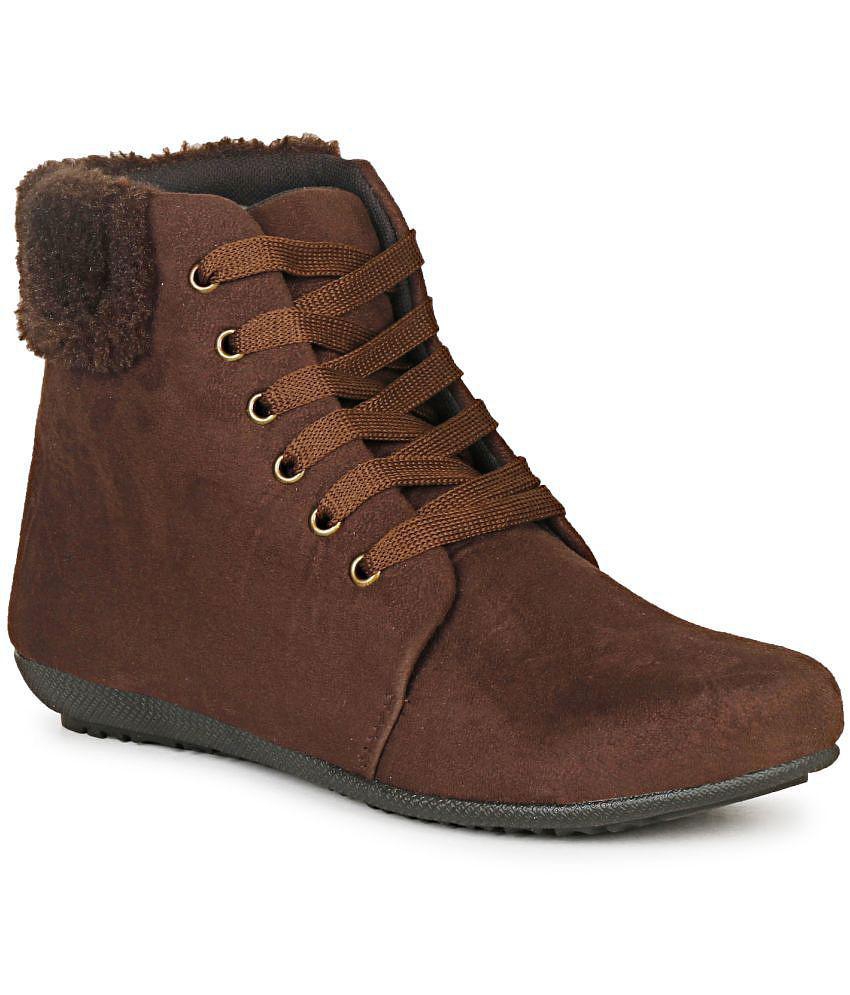 Ishransh - Brown Women''s Ankle Length Boots - None