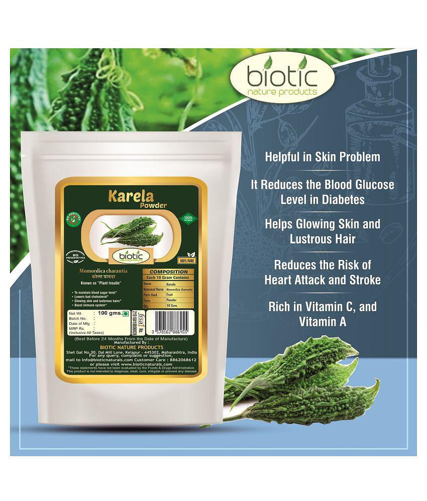 Biotic Karela Powder (Momordica charantia) Bitter Gaurd Powder 400 gm