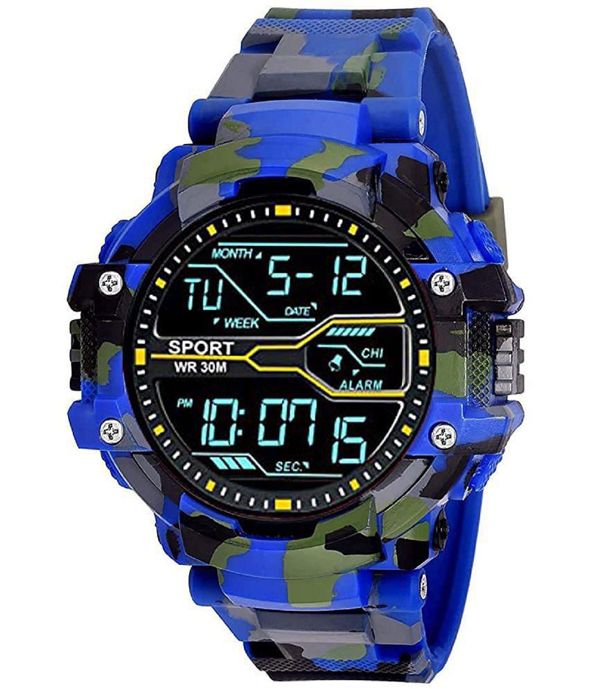 Hala - Blue PU Digital Men's Watch