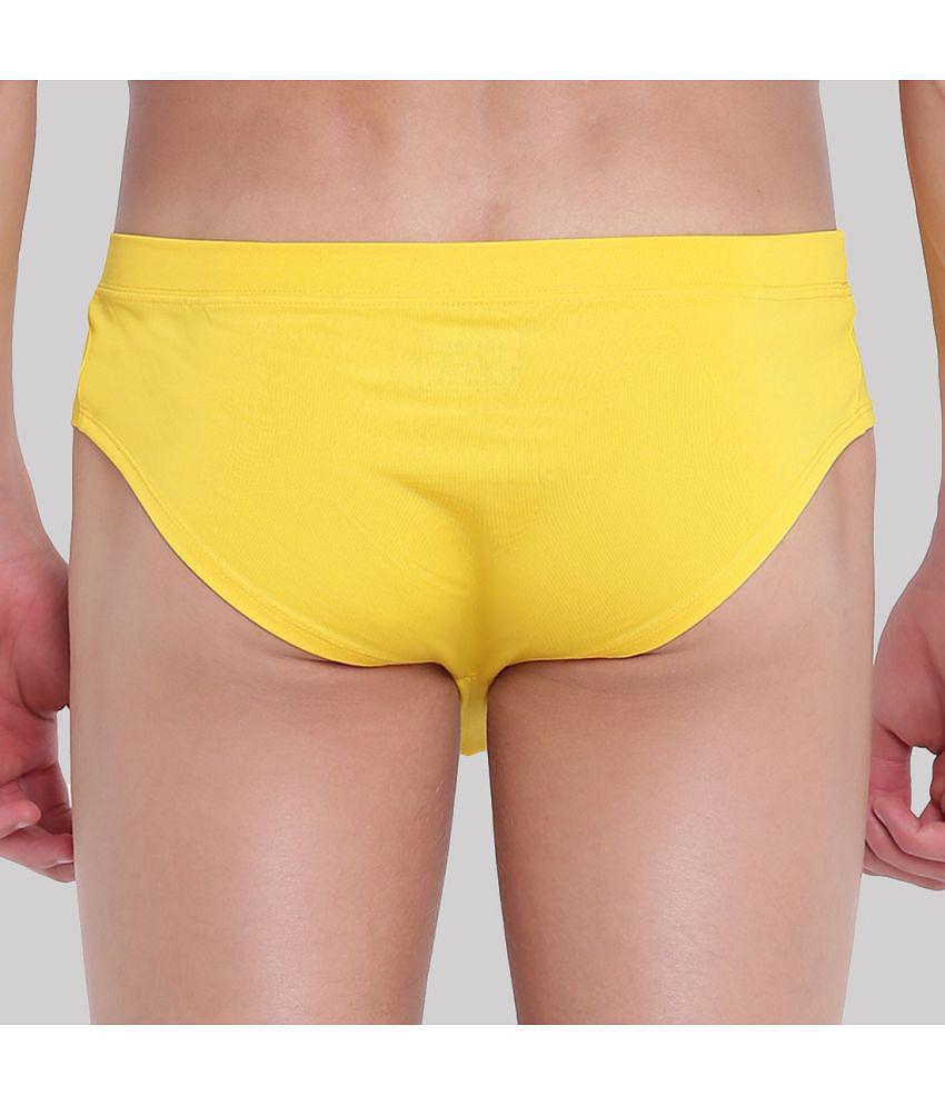 Sophisticated Men BASIICS By La Intimo - Yellow BCSSS03 Polyester Mens Briefs ( Pack of 1 ) - No