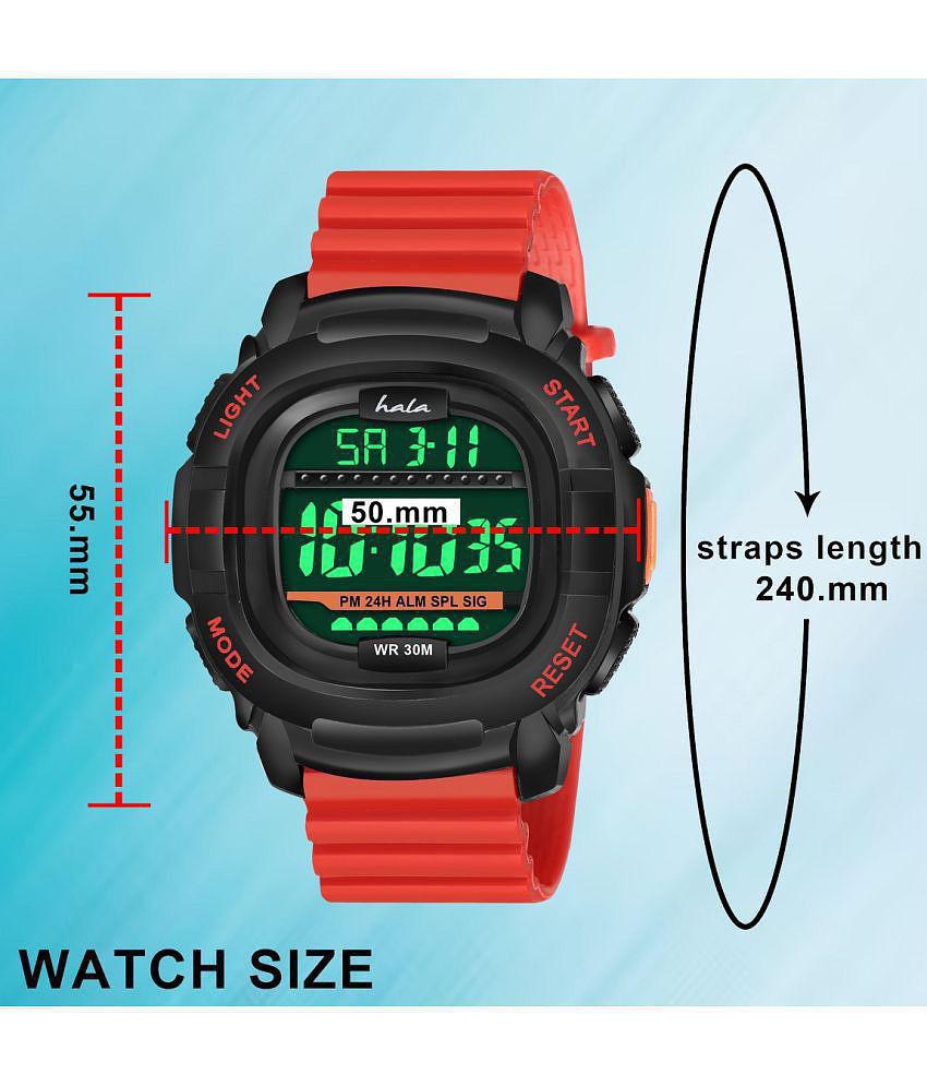 Hala - Red Silicon Digital Men's Watch