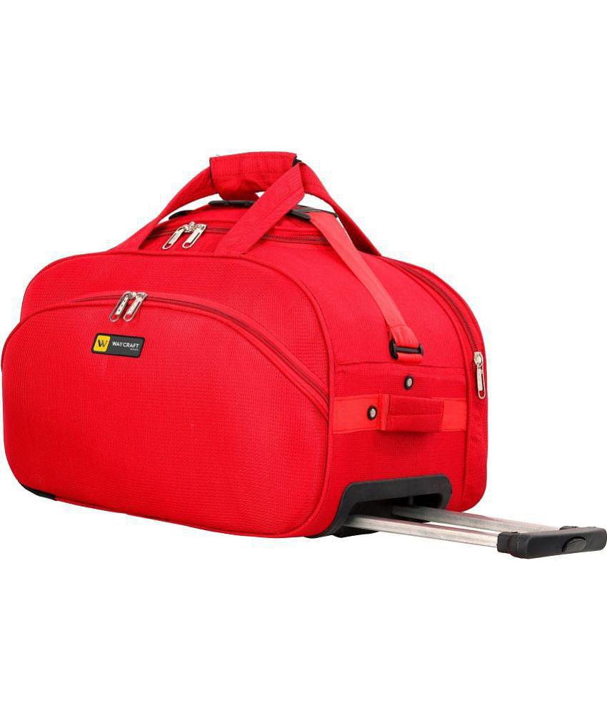 Waycraft - 55 Ltrs Red Polyester Duffle Trolley - L