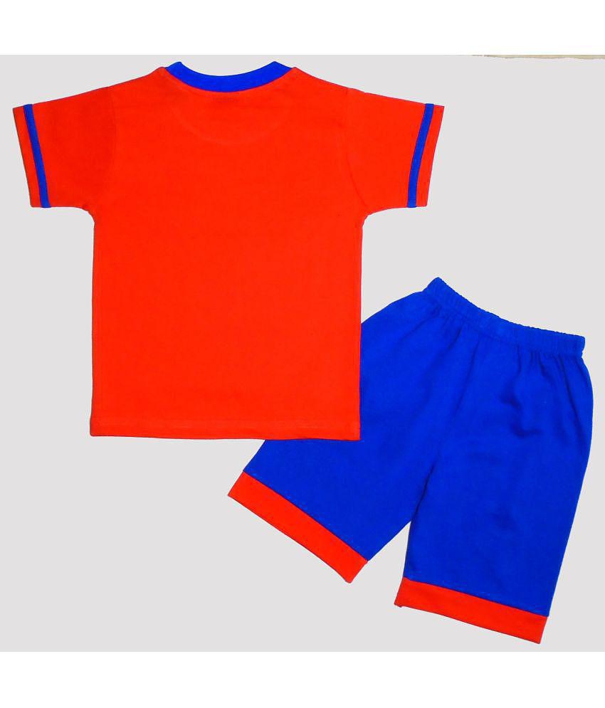 Wise Guys - Red Cotton Boys T-Shirt & Pants ( Pack of 1 ) - 2-3 Years, Red