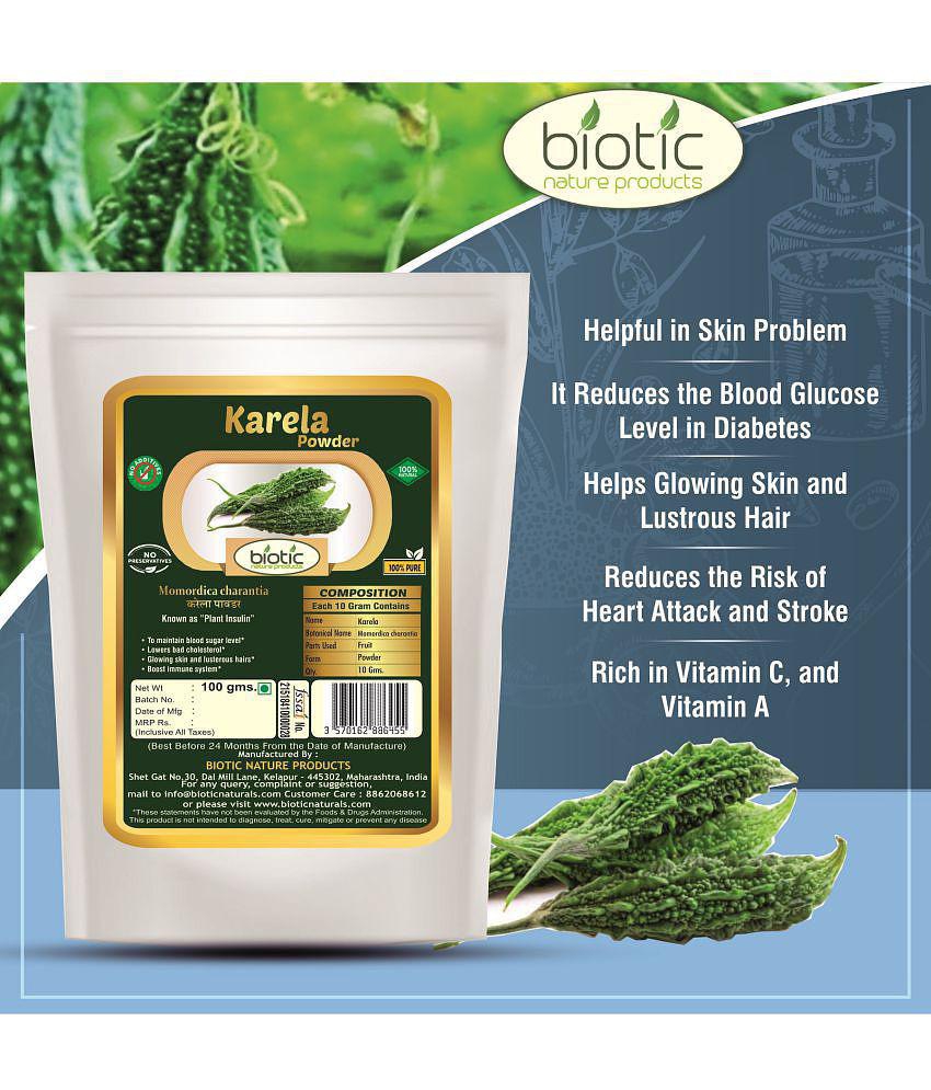 Biotic Karela Powder | Bitter Gourd (Momordica charantia) Powder 400 gm Pack of 4