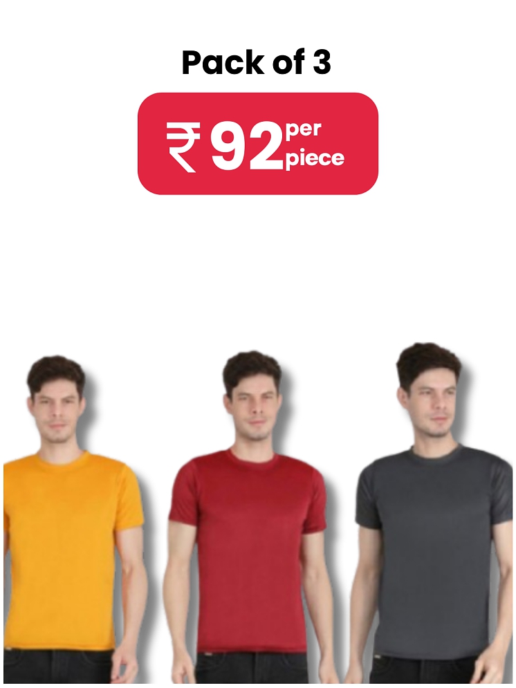 Exclusive Men Ben Toi - Maroon Polyester Regular Fit Mens T-Shirt ( Pack of 3 ) - None 2025 at S