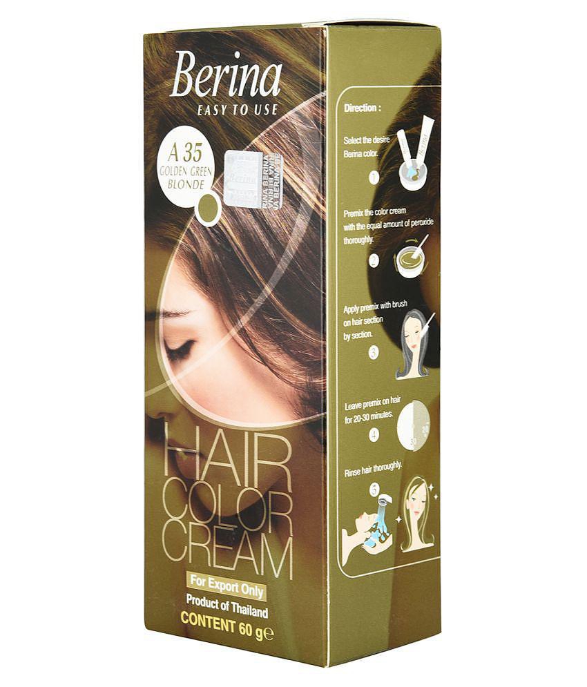 Berina Golden Green Blonde  Semi Permanent Hair Color Blonde 60 g