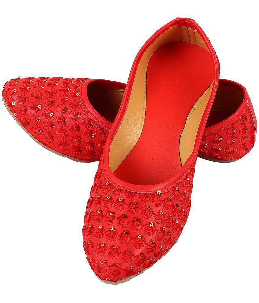 Anjaneya Creations Red Ethnic Footwear - None