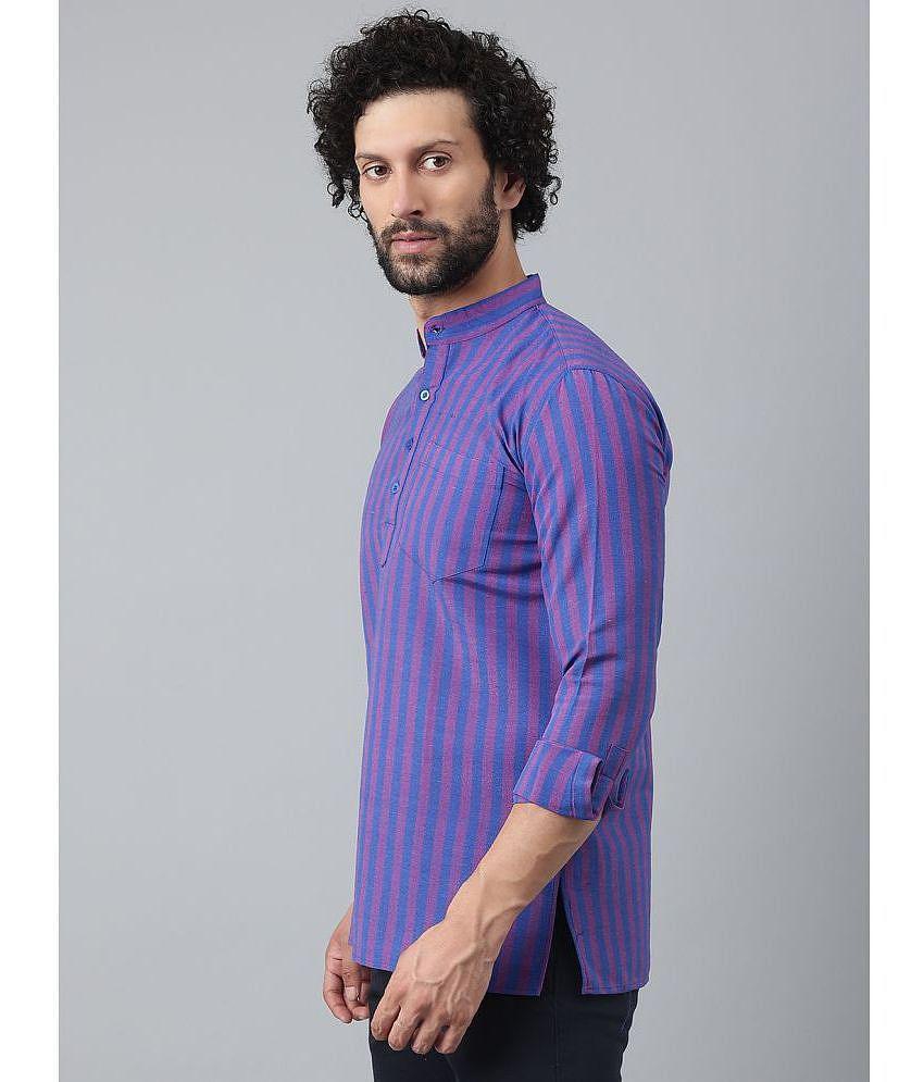 KLOSET By RIAG - Purple Cotton Men's Shirt Style Kurta ( Pack of 1 ) - None