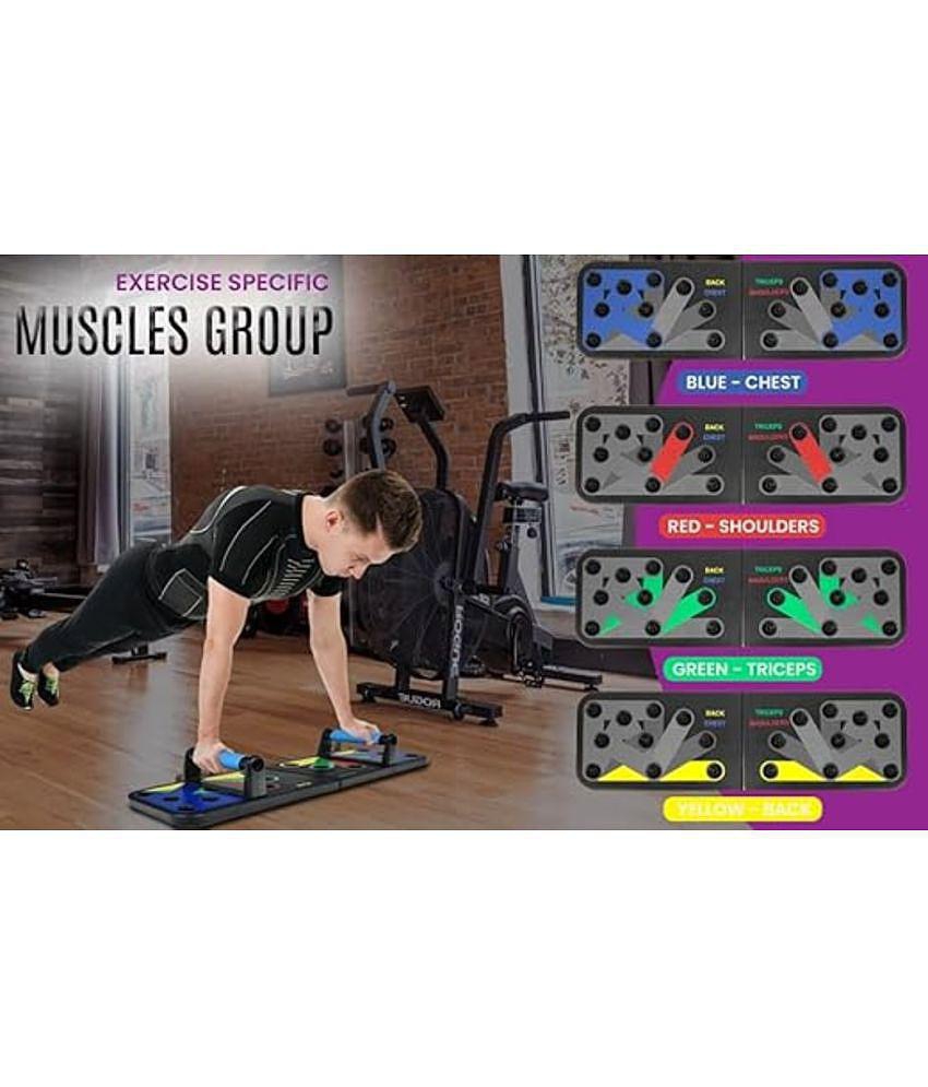 HSP ENTERPRISES  Pushup Board with 14-in-one Muscle Toning System, Multifunctional Colour Coded Foldable Push up Board  With Adjustable Hand Grip with Smart Counter | Resistance (10KG - 60KG