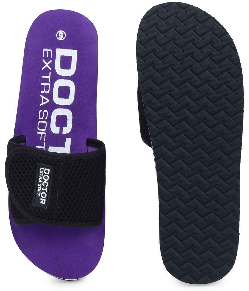 DOCTOR EXTRA SOFT - Purple Womens Slide Flip Flop - None