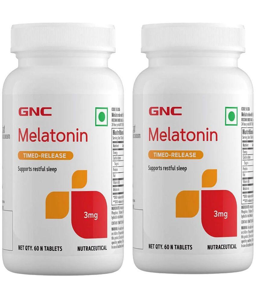 GNC Melatonin 3 mg - Supports restful sleep - 60 Tablets (Pack of 2)