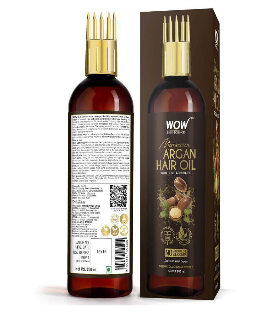 WOW Skin Science Moroccan Argan Hair Oil with Comb- 200mL