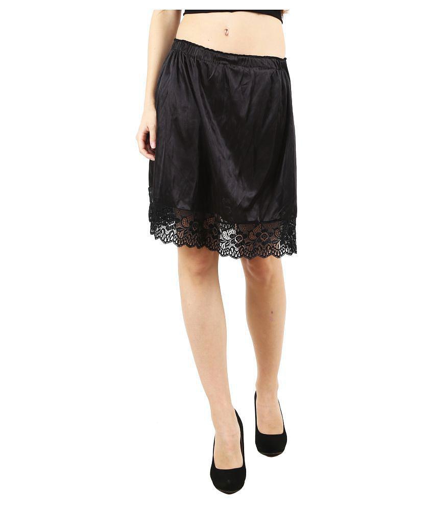 D Naked Polyester A-Line Skirt - Black - 29-32