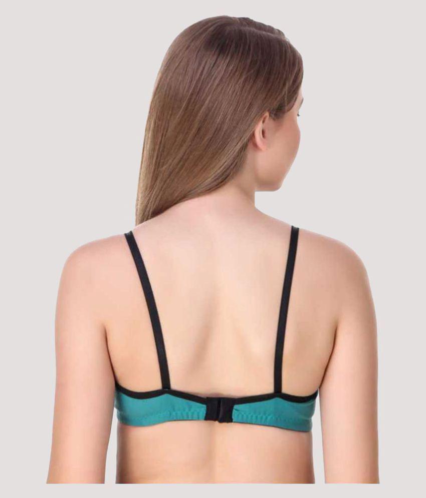 Stylish Men Kiran Enterprises - Multicolor Cotton Blend Non Padded Womens T-Shirt Bra ( Pack of 
