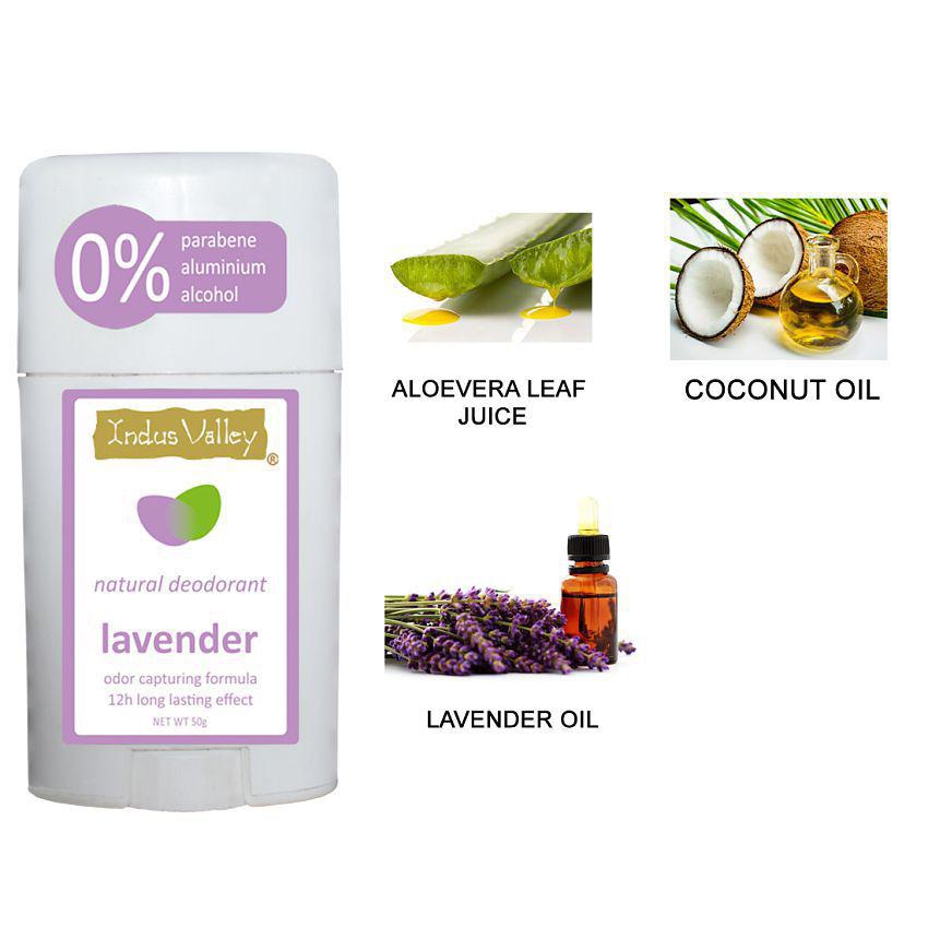 Indus Valley Alcohol Free Lavender Deodorant stick - Tripla Pack Deodorant Stick - For Men & Women