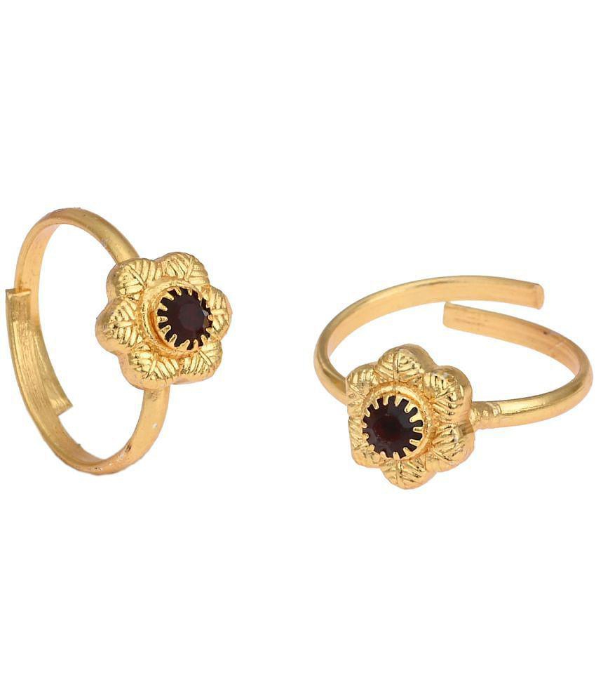 Sophisticated Men AanyaCentric Gold & Silver Plated 2 Pair Toe Rings - Multi Color 2025 at ShopC