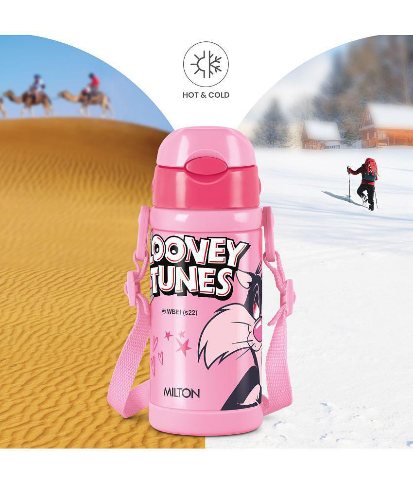 Milton Charmy 450 Looney Tunes Thermosteel Kids Water Bottle (400 ml) Pink - Pink