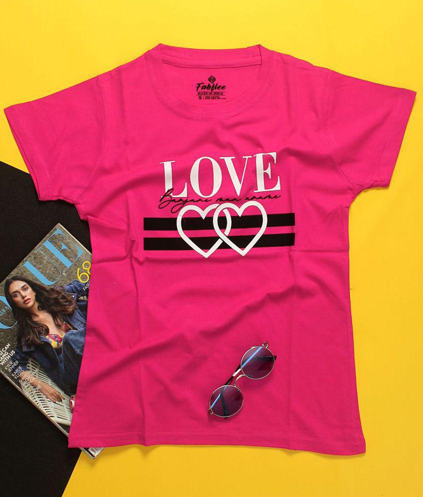 New Women Fabflee Cotton Pink T-Shirts - Single - 2XL 2025 at ShopCircuit | ONDC