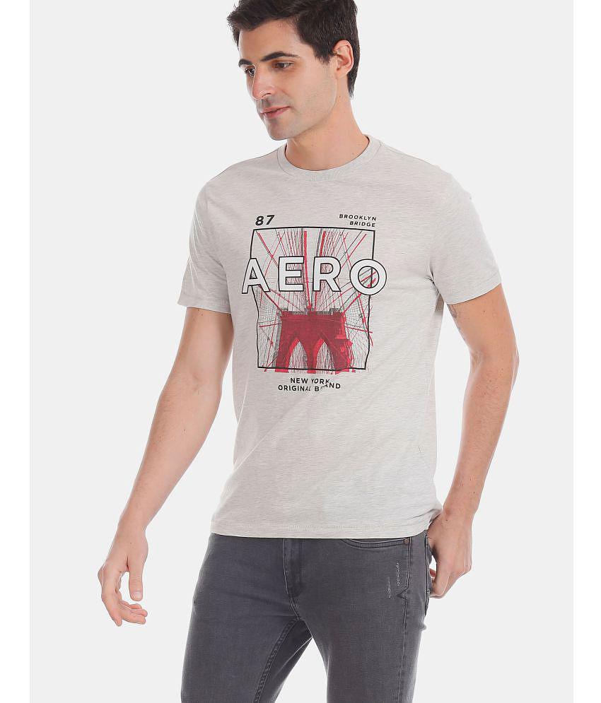 Aeropostale - Cotton Regular Fit Grey Men's T-Shirt ( Pack of 1 ) - None