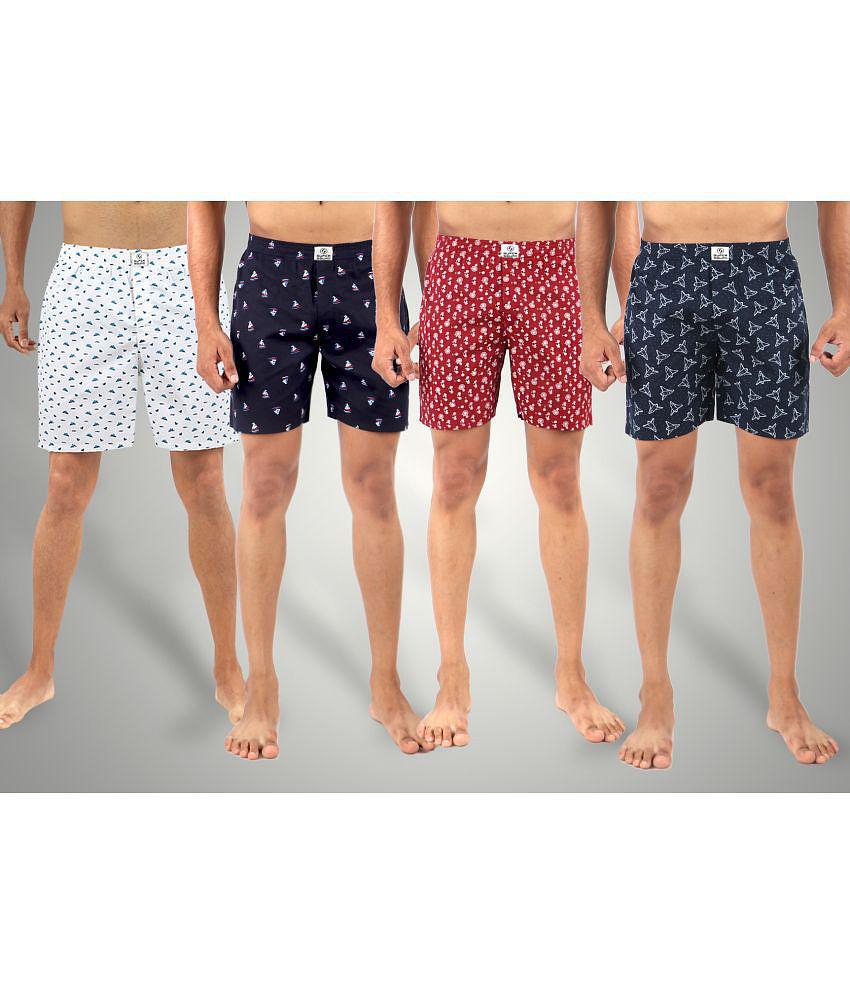 Supersquad Multicolor Cotton Mens Boxer- ( Pack of 4 ) - None