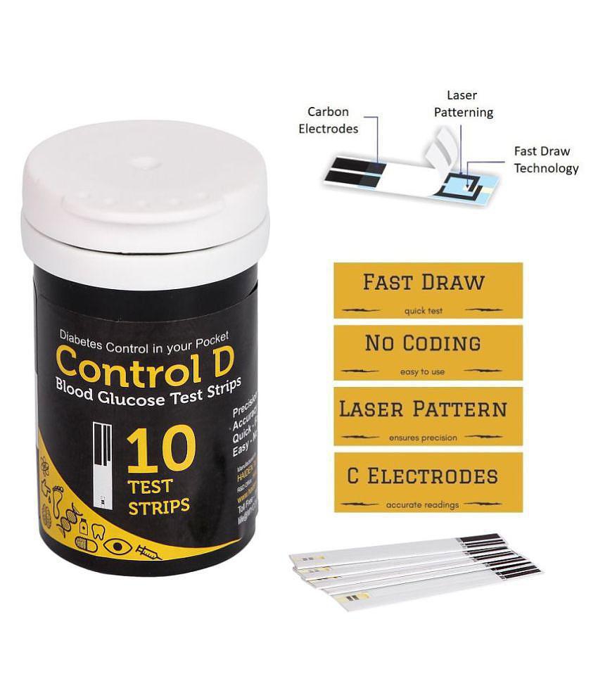 Control D Glucometer 10 Test Strips Expiry: March 2021