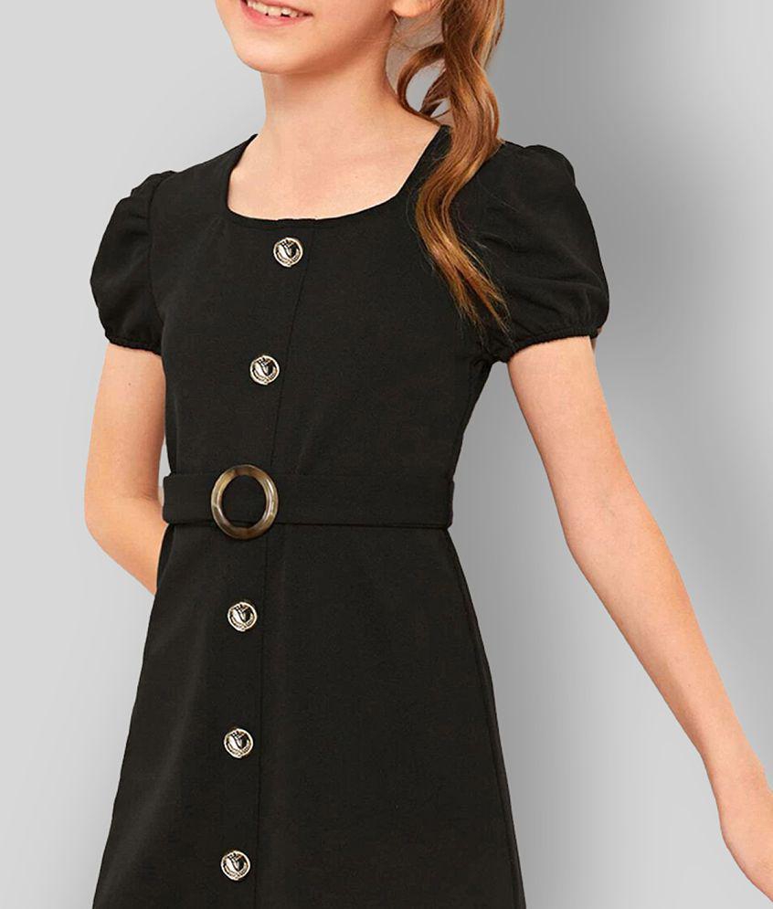 Trendy Men Addyvero - Black Cotton Blend Girls A-line Dress ( Pack of 1 ) - None 2025 at ShopCir